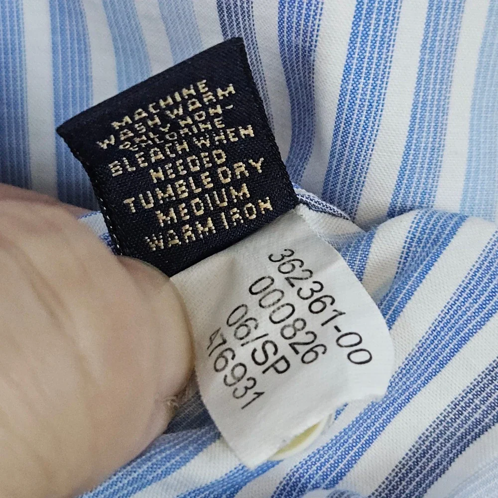 Banana Republic Men's Size S Dress Shirt Blue‎ Striped Long Sleeve 100% Cotton